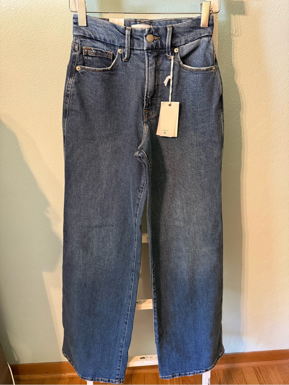NWT Good American - Good Skate High Rise Loose Leg Jeans Size 24 Women